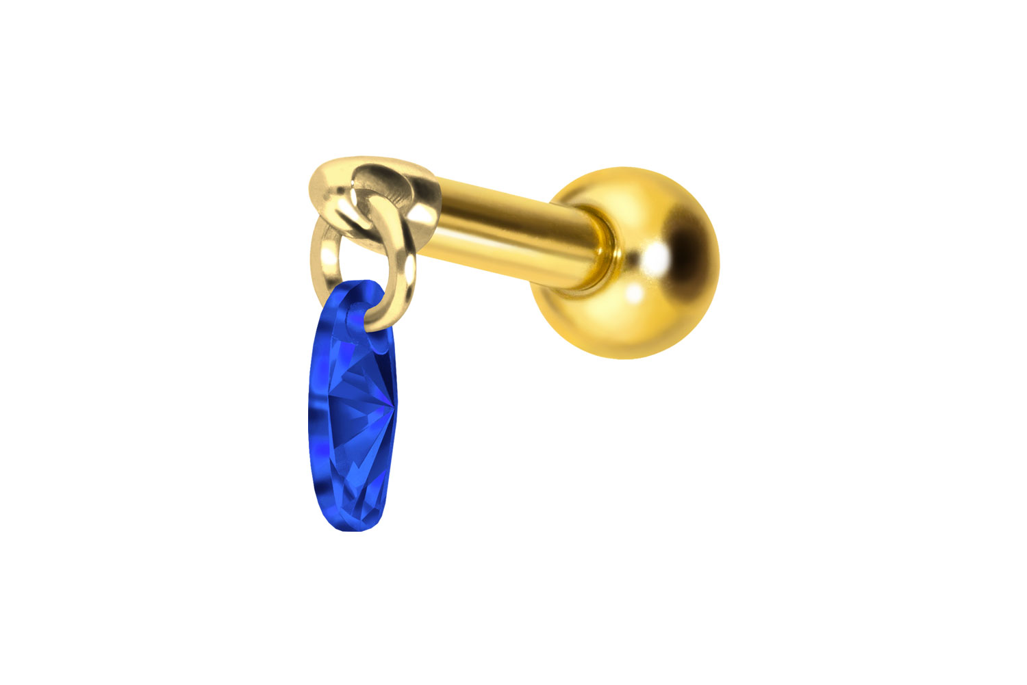 Titan Ohrpiercing mit Innengewinde KRISTALLOVAL